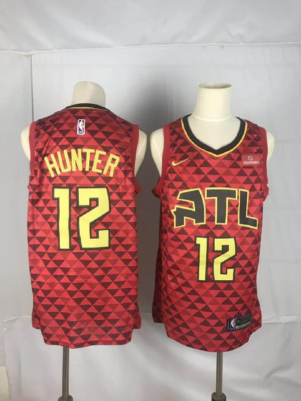 Hawks 12 De'Andre Hunter Red Swingman Basketball Jersey