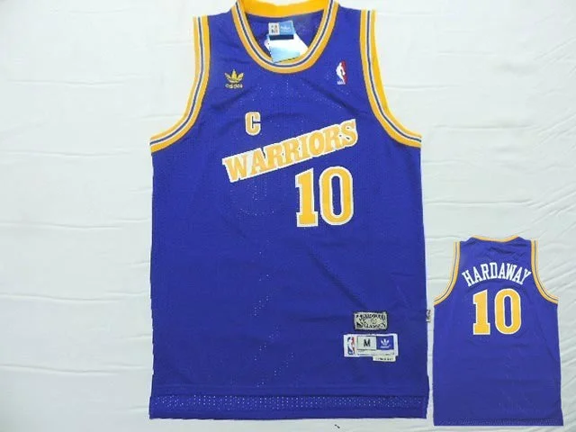 Warriors 10 Hardaway Blue Hardwood Classics Throwback Basketball Jersey