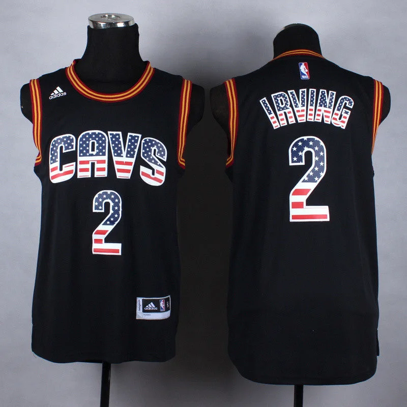 Cavaliers 2 Irving Black US Flag Fashion Basketball Jerseys