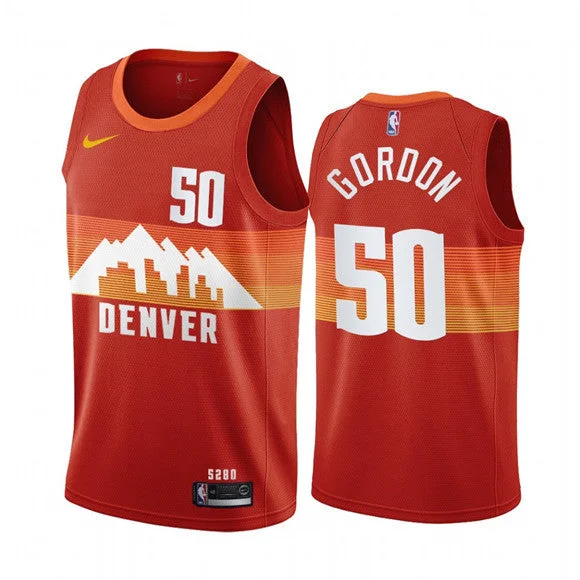 Men's Denver Nuggets #50 Aaron Gordon Red City Edition Stitched Basketball Jersey