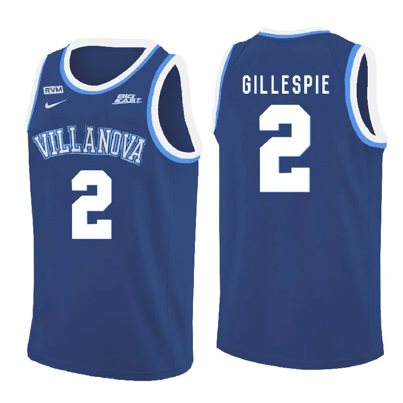 Villanova Wildcats 2 Collin Gillespie Blue College Basketball Basketball Jersey