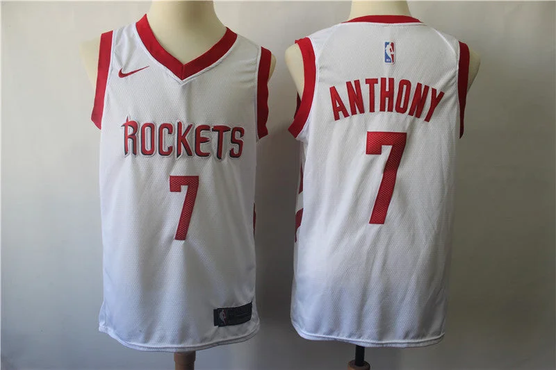 Rockets 7 Carmelo Anthony White Swingman Basketball Jersey