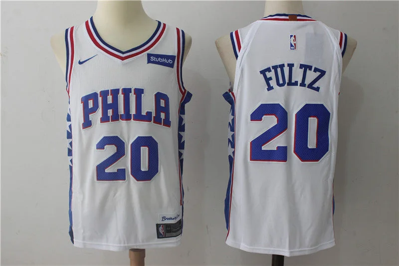 Men's Philadelphia 76ers #20 Markelle Fultz White Stitched Basketball Jersey