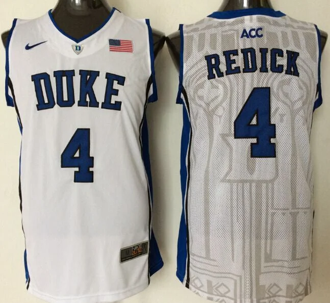 Duke Blue Devils 4 J.J. Redick White Basketball College Basketball Jersey