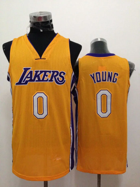 Lakers 0 Young Gold New Revolution 30 Basketball Jerseys