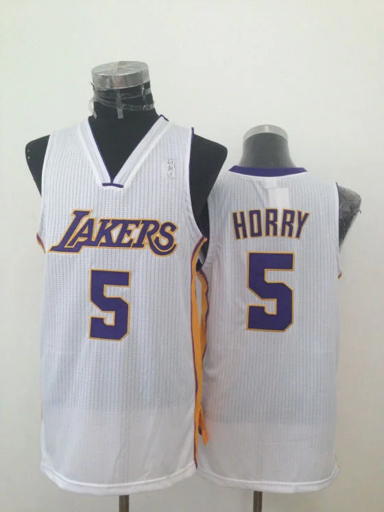 Lakers 5 Horry White New Revolution 30 Basketball Jerseys