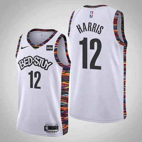 Men's Brooklyn Nets #12 Joe Harris White 2019 City Edition Stitched Basketball Jersey