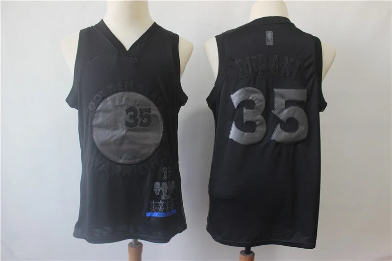 Warriors 35 Kevin Durant Black Swingman MVP Basketball Jersey