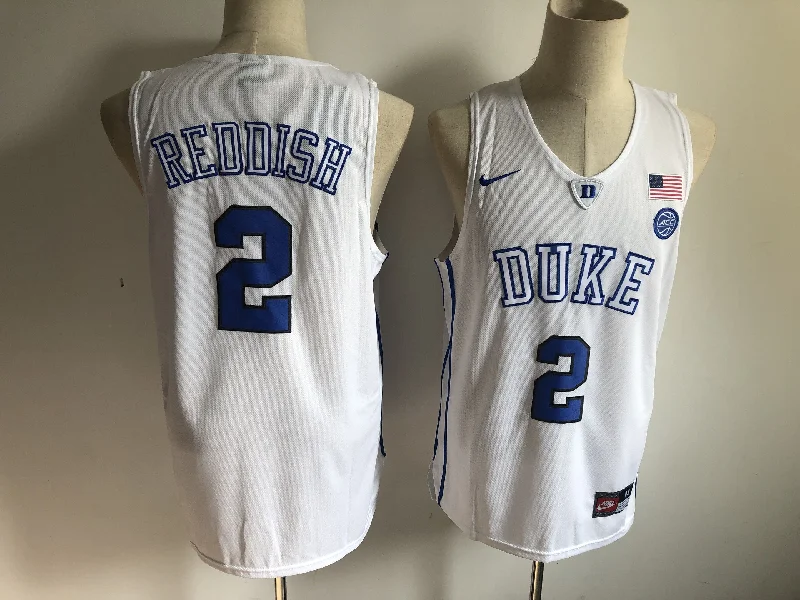 Duke Blue Devils 2 Cam Reddish White College Basketball Basketball Jersey