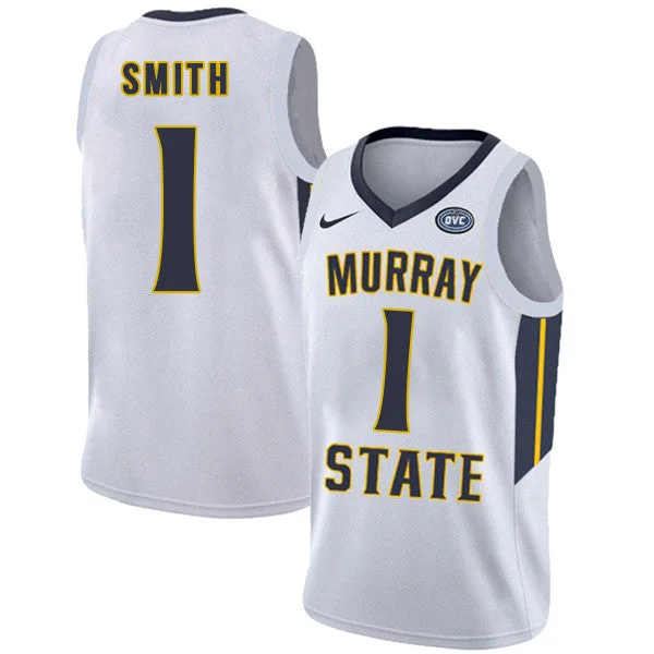 Murray State Racers 1 DaQuan Smith White College Basketball Basketball Jersey