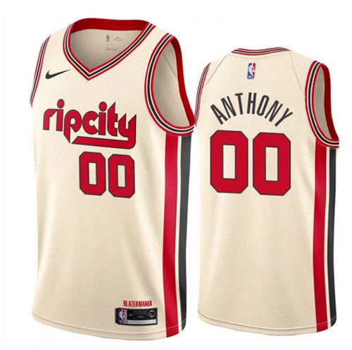 Men's Portland Trail Blazers #00 Carmelo Anthony Cream 2019 City Edition Stitched Basketball Jersey