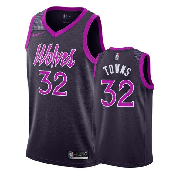 Men's Minnesota Timberwolves #32 Karl Anthony Towns Purple 2018/19 City Edition Swingman Stitched Basketball Jersey