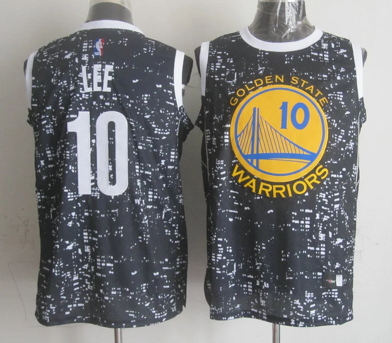 Warriors 10 David Lee Black City Luminous Basketball Jersey