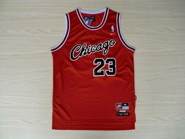 Bulls 23 Michael Jordan Red Swingman Basketball Jerseys