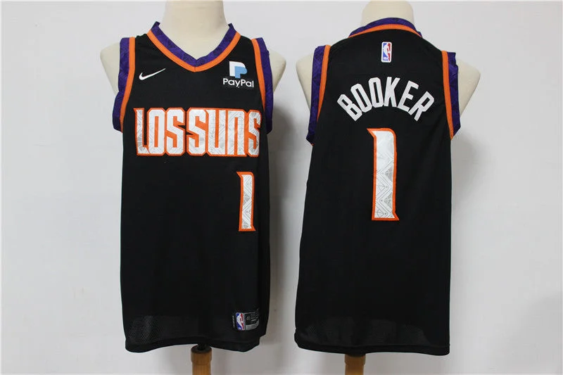 Suns 1 Devin Booker Black 2019-20 City Edition Swingman Basketball Jersey