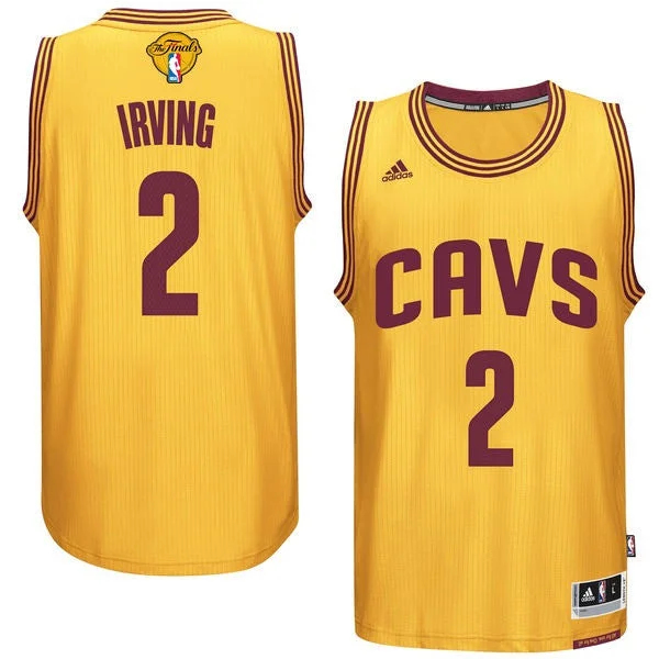 Cavaliers 2 Kyrie Irving Gold 2016 Finals Swingman Basketball Jersey