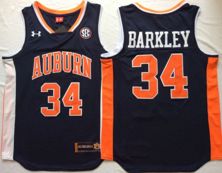 Auburn Tigers 34 Charles Barkley Navy College Basketball Basketball Jersey