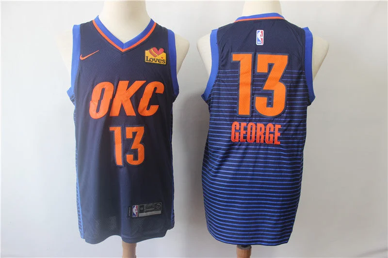 Thunder 13 Paul George Navy City Edition Swingman Basketball Jersey