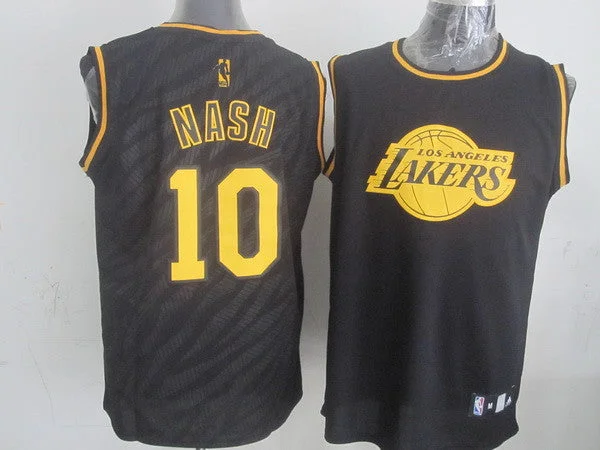 Lakers 10 Nash Black Precious Metals Fashion Basketball Jerseys