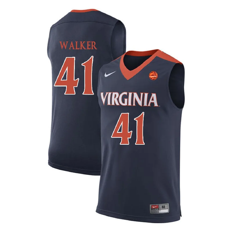 Virginia Cavaliers 41 Wally Walker Navy College Basketball Basketball Jersey