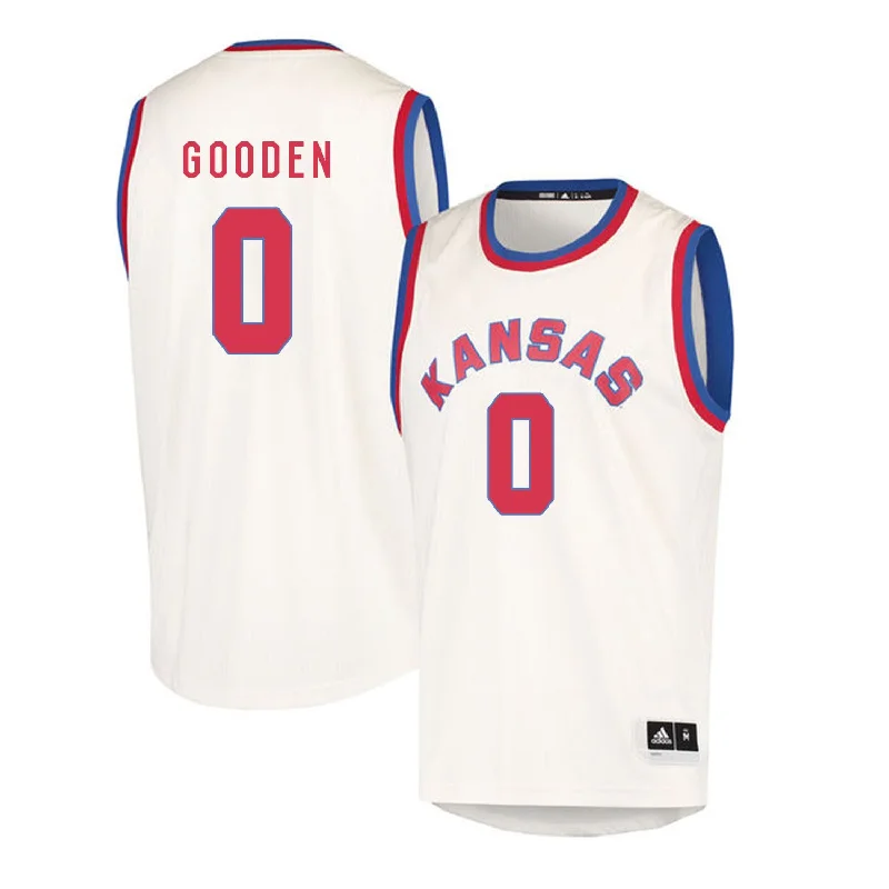 Kansas Jayhawks 0 Drew Gooden Cream Throwback College Basketball Basketball Jersey