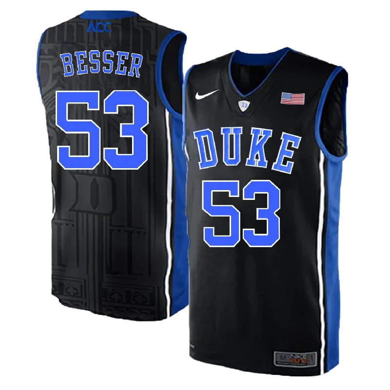 Duke Blue Devils 53 Brennan Besser Black Elite College Basketball Basketball Jersey