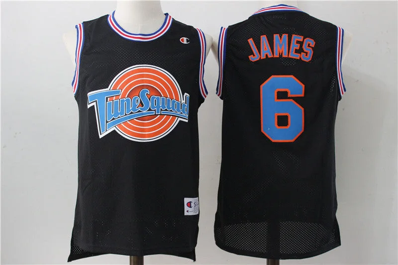 Tune Squad 6 Lebron James Black Stitched Basketball Jersey