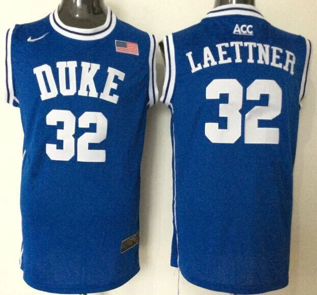 Duke Blue Devils 32 Christian Laettner Blue College Basketball Jersey