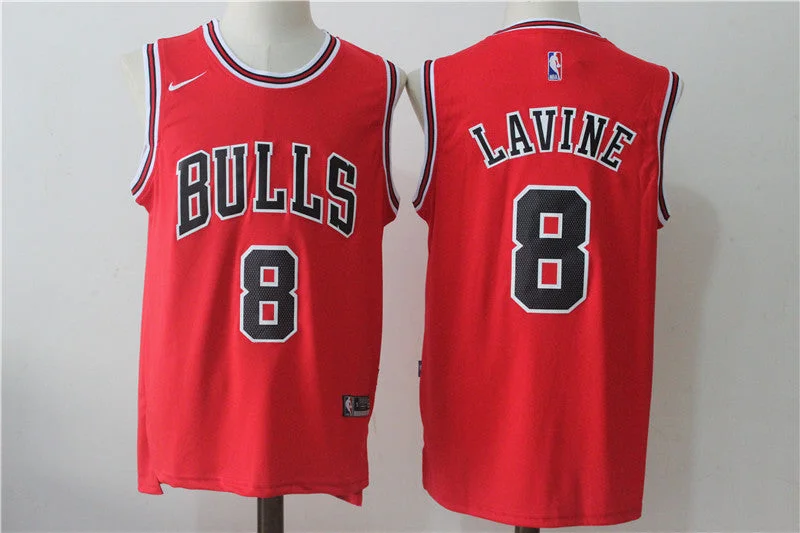 Bulls 8 Zach LaVine Red Stitched Basketball Jersey