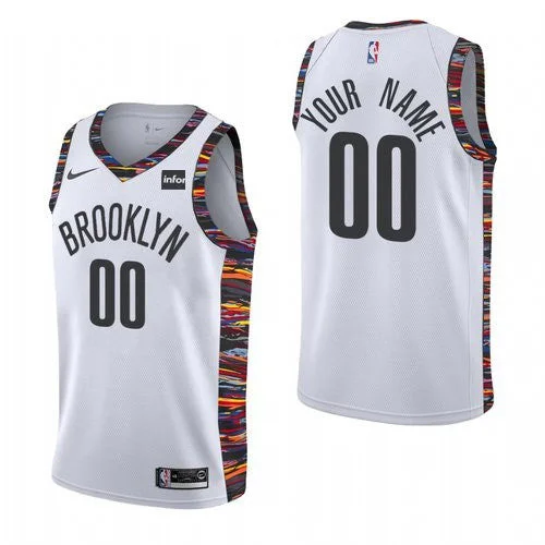 Men's Brooklyn Nets Active Players Custom White 2019 City Edition Stitched Basketball Jersey