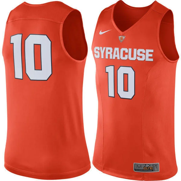 Syracuse Orange #10 Orange Basketball College Basketball Jersey0#2