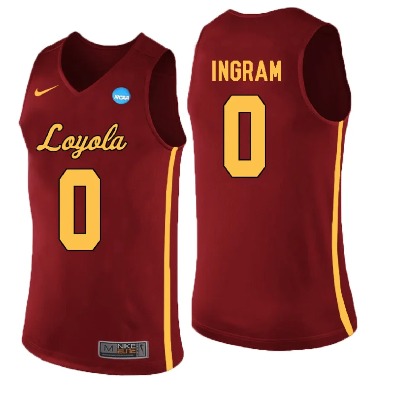 Loyola (Chi) Ramblers 0 Donte Ingram Red College Basketball Basketball Jersey