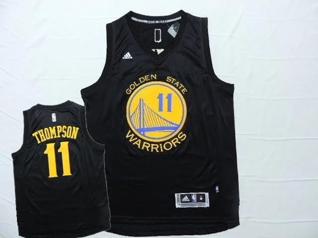 Warriors 11 Thompson Black New Revolution 30 Basketball Jersey