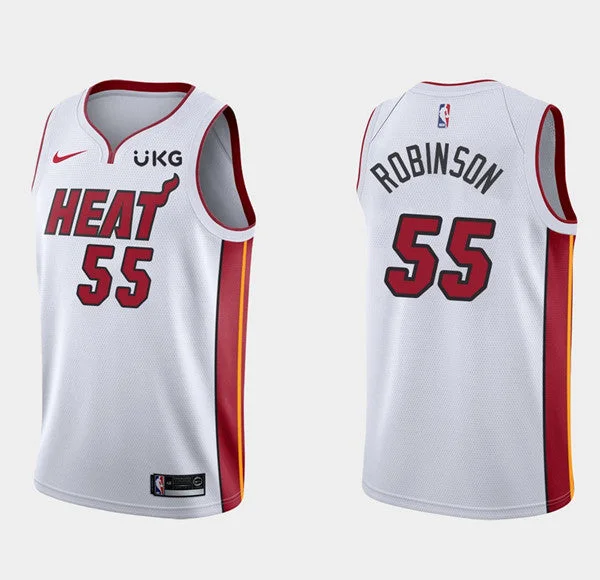 Men's Miami Heat #55 Duncan Robinson White Stitched Basketball Jersey