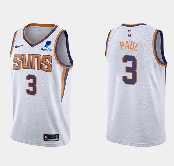 Men's Phoenix Suns #3 Chris Paul White Stitched Basketball Jersey