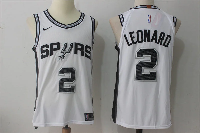 Spurs 2 Kawhi Leonard White Authentic Basketball Jersey(Without the sponsor logo)