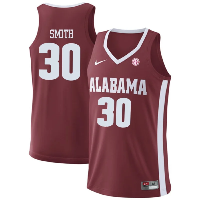 Alabama Crimson Tide 30 Galin Smith Red College Basketball Basketball Jersey