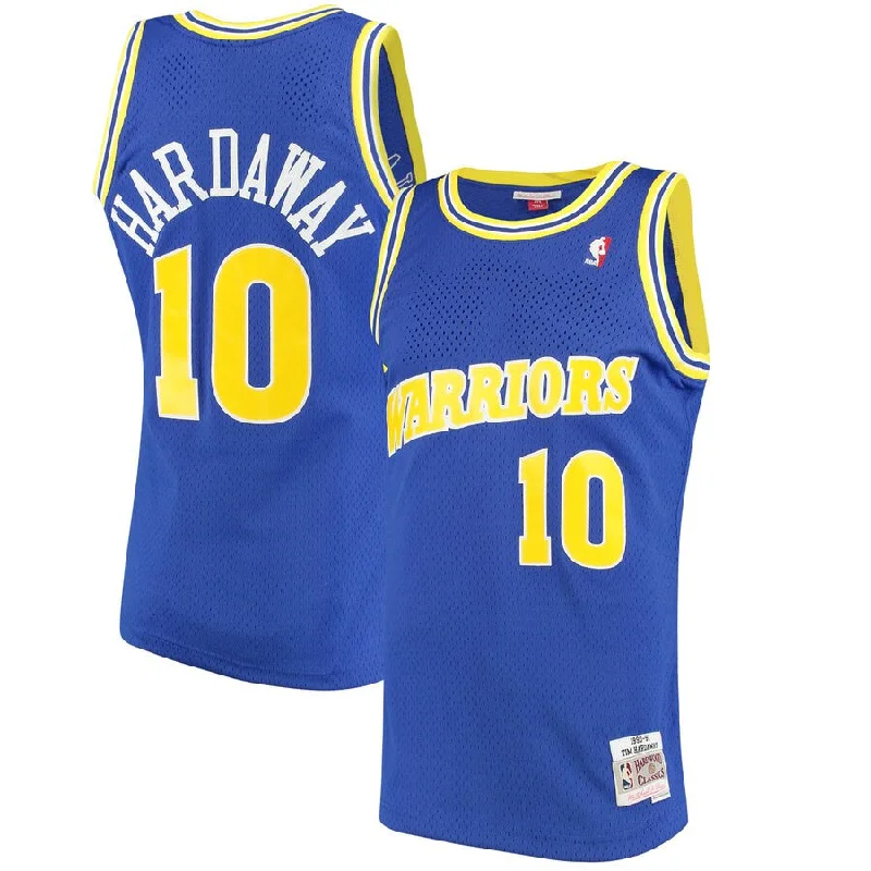 Warriors 10 Tim Hardaway Blue 1990-92 Hardwood Classics Mesh Basketball Jersey