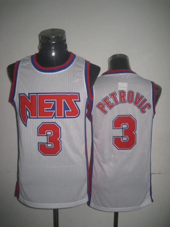 Nets 3 Petrovic White New Revolution 30 Basketball Jerseys