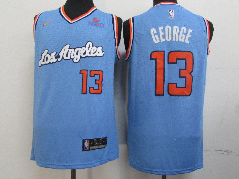 Clippers 13 Paul George Light Blue Swingman Basketball Jersey