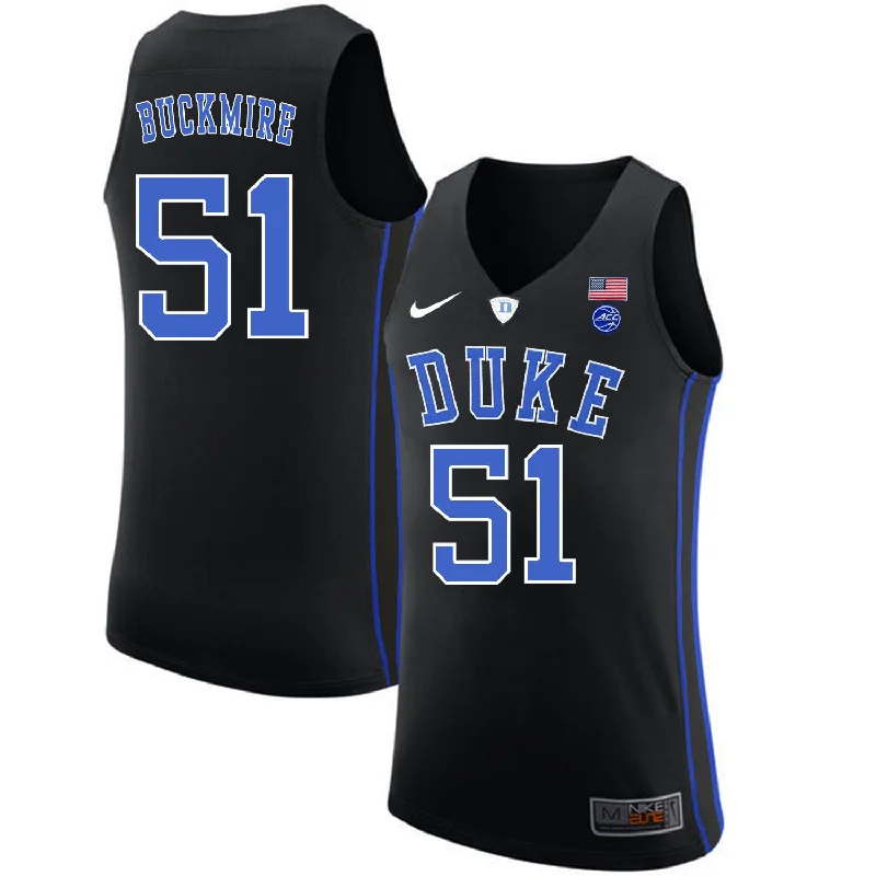 Duke Blue Devils 51 Mike Buckmire Black College Basketball Basketball Jersey