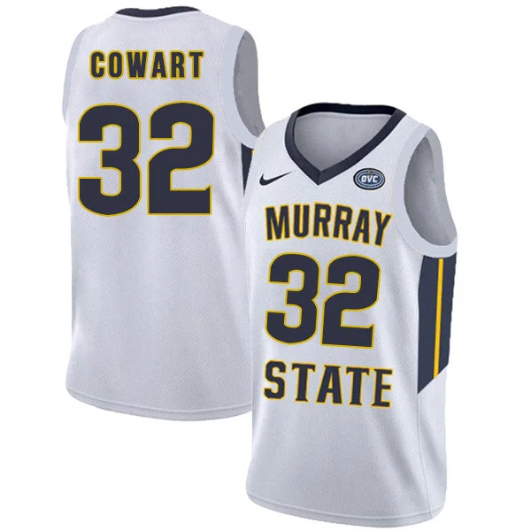 Murray State Racers 32 Darnell Cowart White College Basketball Basketball Jersey