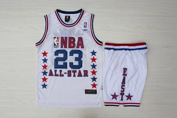 2003 All Star 23 Jordan White Throwback Basketball Jerseys(With Shorts)