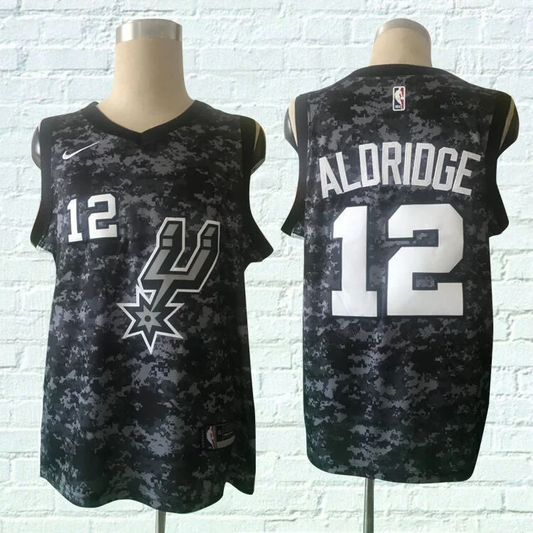 Spurs 12 LaMarcus Aldridge Black City Edition Swingman Basketball Jersey