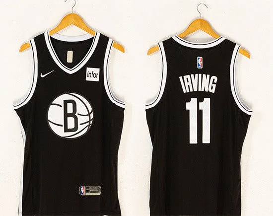 Men's Brooklyn Nets #11 Kyrie Irving Black 2019 Stitched Basketball Jersey