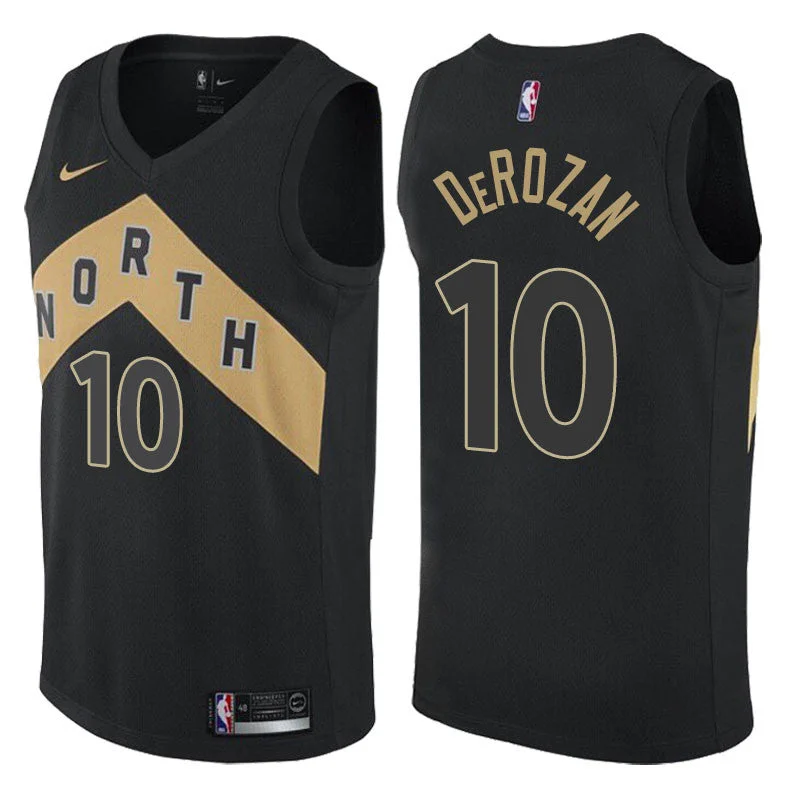 Raptors 10 DeMar DeRozan Black City Edition Swingman Basketball Jersey