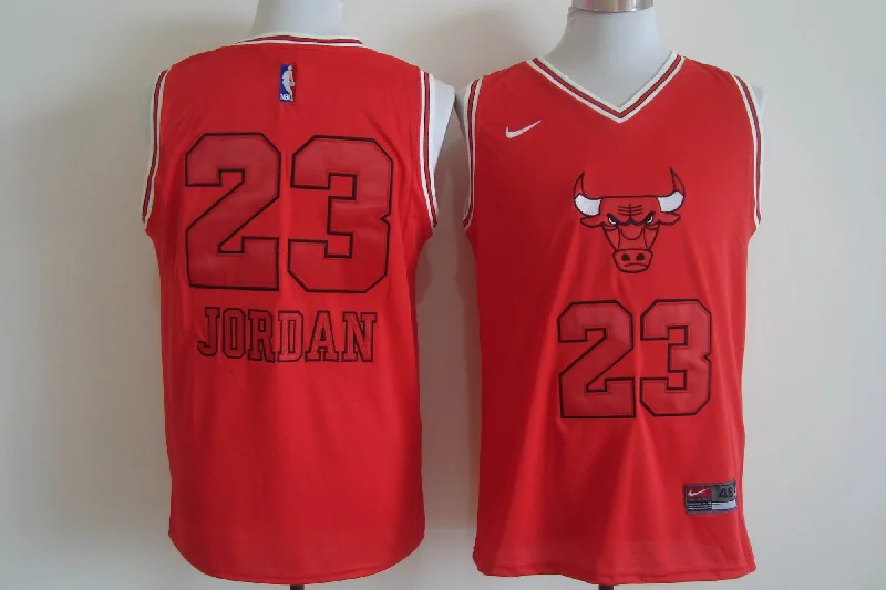 Men's Chicago Bulls #23 Michael Jordan Red Bull Head Fashion Stitched Basketball Jersey