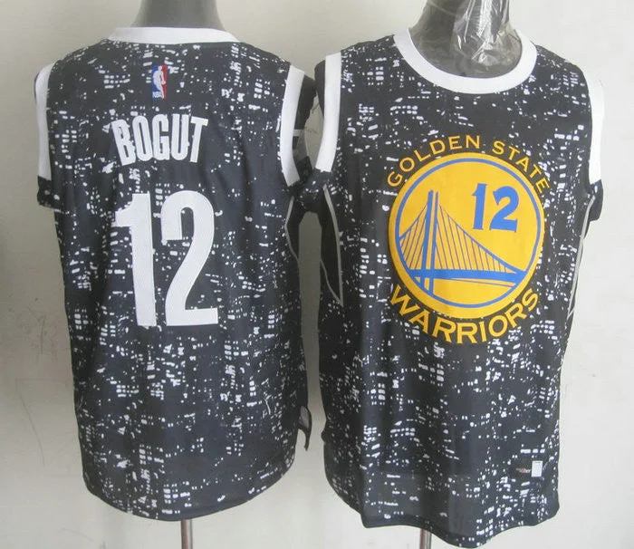 Warriors 12 Andrew Bogut Black City Luminous Basketball Jersey