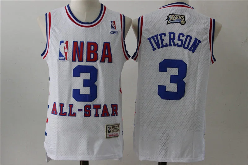 76ers 3 Allen Iverson White 2003 All-Star Hardwood Classics Basketball Jersey