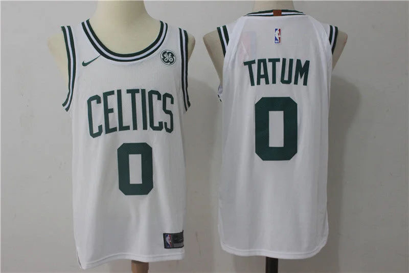 Celtics 0 Jayson Tatum White Authentic Basketball Jersey